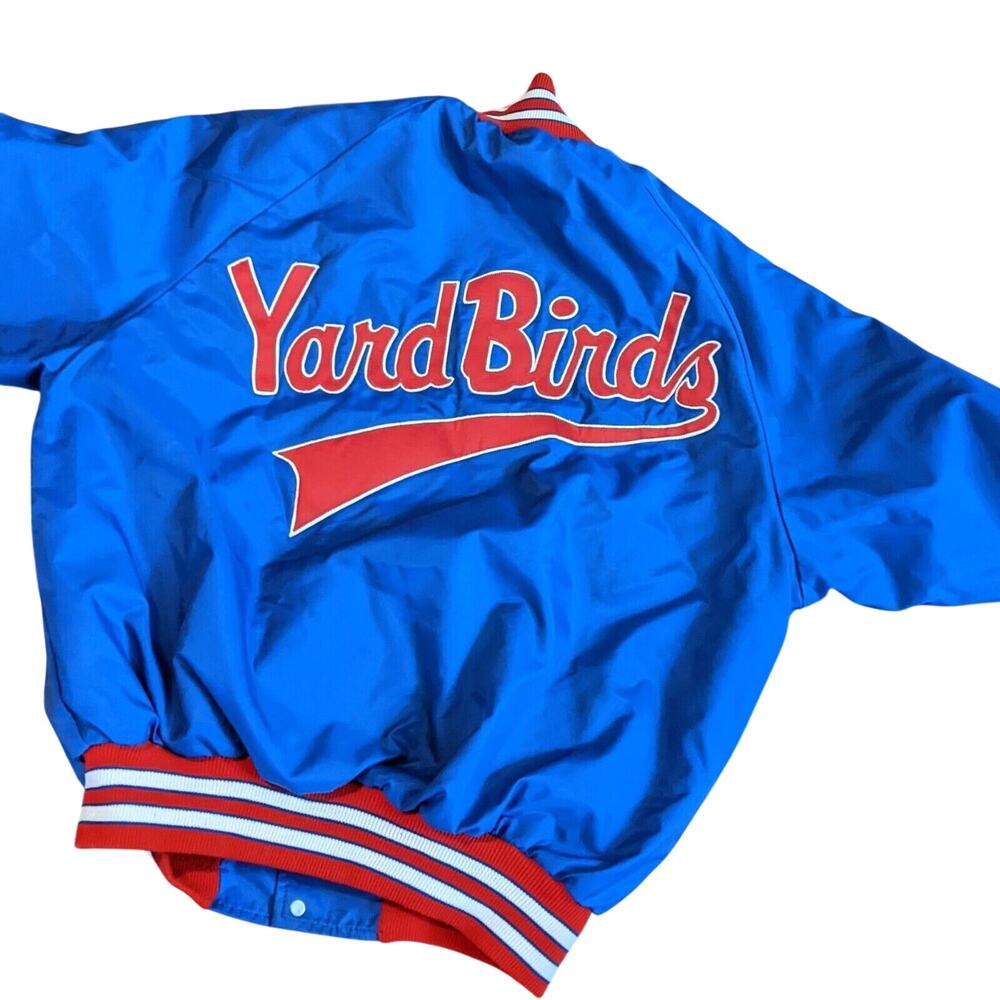 Vintage Made In The USA DeLONG Yard Birds Satin Style Jacket Men's Size Large